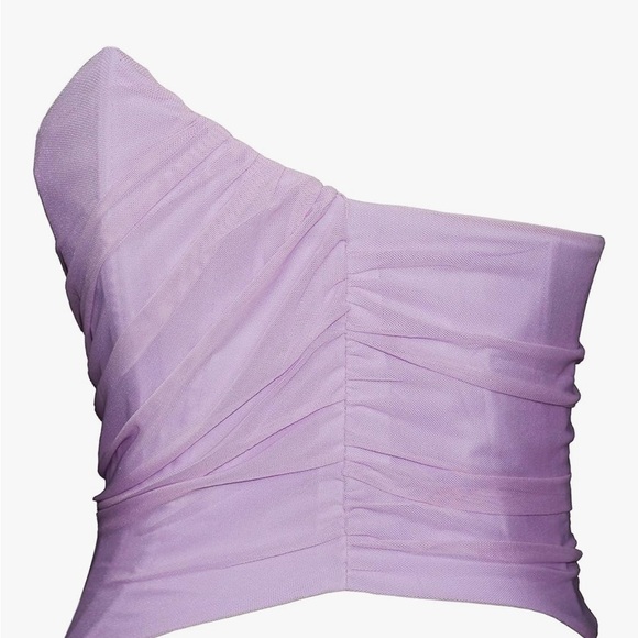 Lavender Strapless Corset Crop Top - Picture 2 of 6